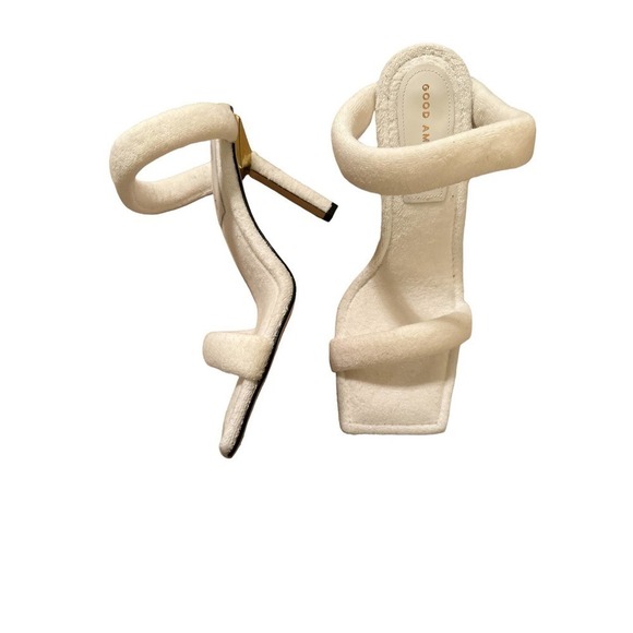 Good American Terry Cloth Doible Band High Heel Slides - Picture 3 of 7